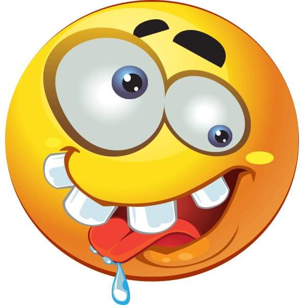 an emoticive yellow smiley face with big eyes and tongue sticking out its tongue