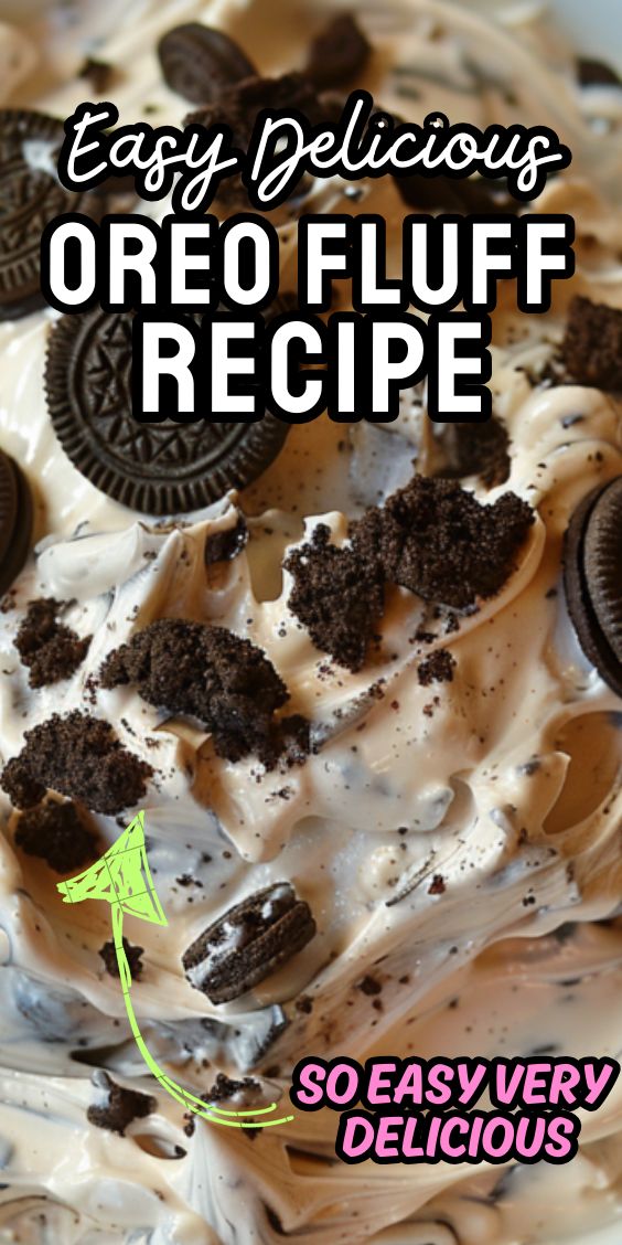 an oreo - filled dessert with cookies and cream on top is featured in the easy delicious