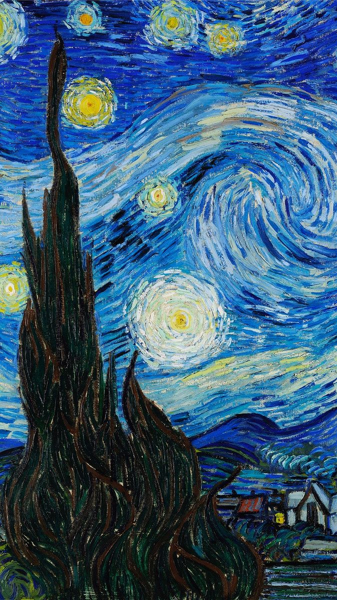 an image of the starry night painting