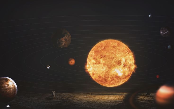 an artist's rendering of the solar system