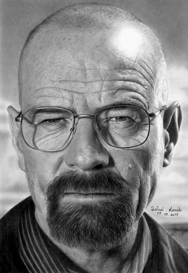 black and white realistic drawing Pencil Drawing Of Animals, Walter White Drawing, Drawing Of Animals, Girl Pencil Drawing, Drawing Of Flowers, Drawing Of Girl, Realistic Face Drawing, Portrait Au Crayon, Old Man Portrait