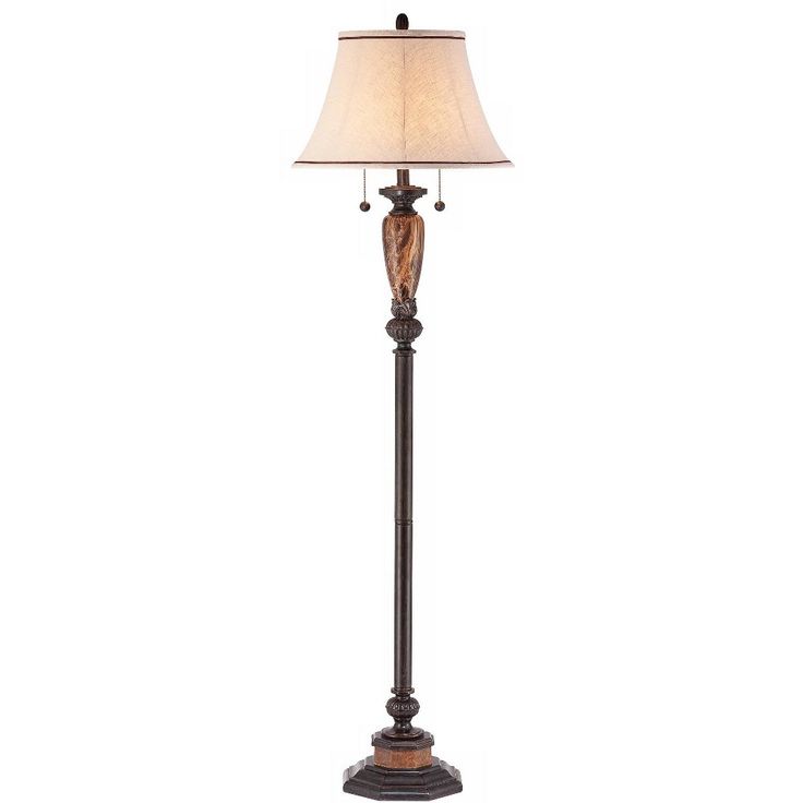 a lamp that is on top of a table