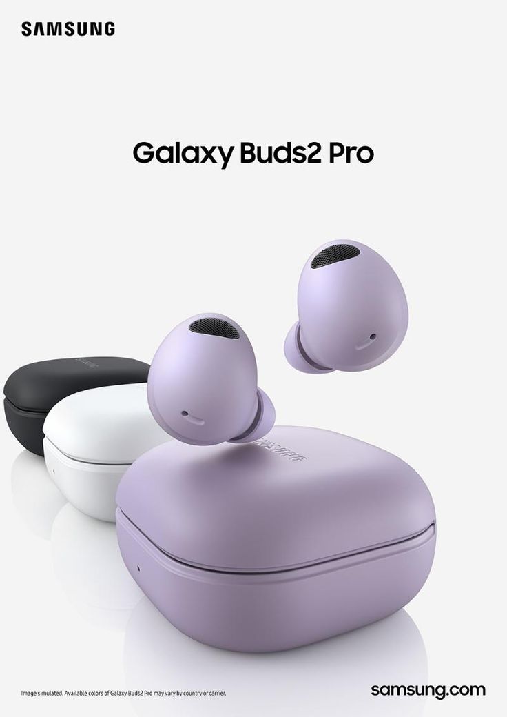 the samsung buds 2 pro is shown in three different colors