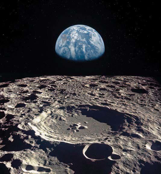 the earth as seen from the moon's surface