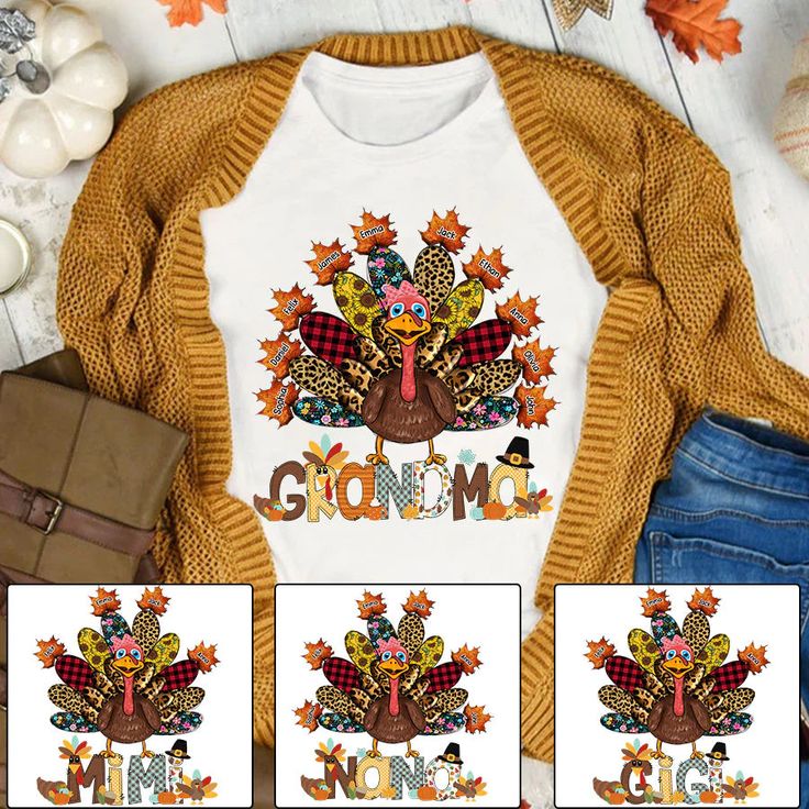 Personalized Grandma Grandkids Thanksgiving Turkey T-ShirtIf you looking for a personalized t-shirt to show your love to your family, it's will be best choice. Our Classic T-Shirt serves as the perfect short-sleeved shirt for your unique, funny, or personalized designs. Features such as a lay flat collar and a classic?ÿunisex cut will make this your new favorite t-shirt. Brand: Gildan Heavy weight fabric Classic unisex?ÿmakes this an easy fit Size up if you want something roomier Our shirts incl Mimi Grandma, Shirt Names, Nana Shirts, Turkey Shirts, Holiday Presents, Slogan Shirts, Grandma Shirt, Kids Names, Personalized Grandma