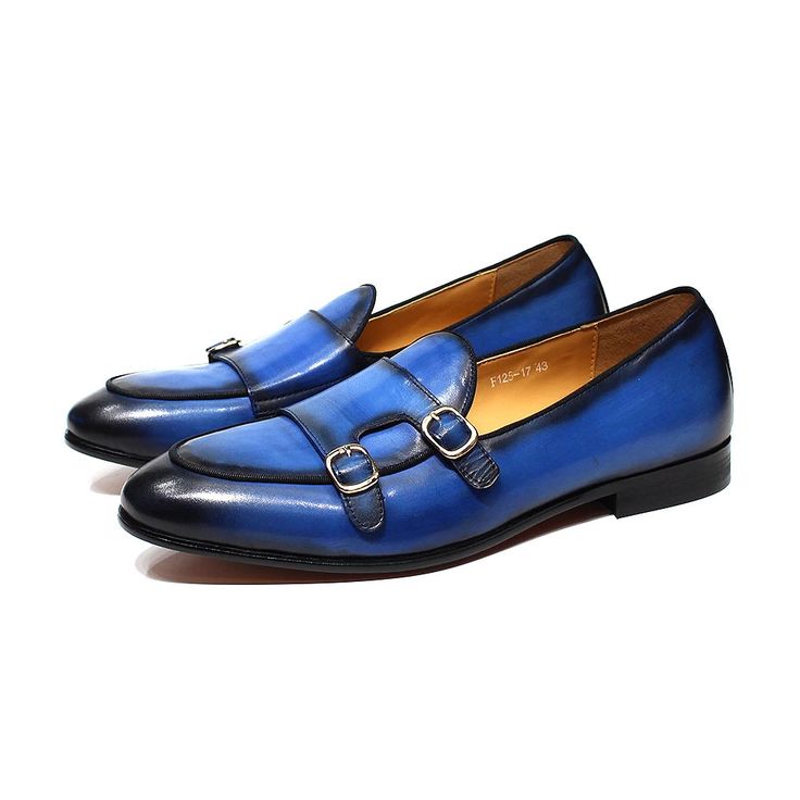 LBSFY - Men's Loafers Genuine Leather Handmade Monk Strap Office Wedding Party Casual Footwear Double Buckle Slip on Dress Shoes for Men NOTE: 1. Different monitor can display different color, even if it's the same color, so please allow reasonable color difference. Daily Shoes, Dress Shoes For Men, Mens Loafers, Slip On Dress Shoes, Slip On Dress, Casual Footwear, Shoe Horn, Guangzhou China, Men's Loafers