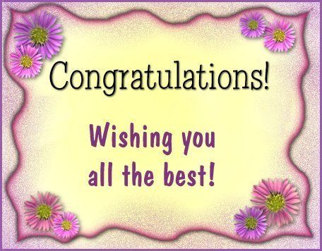 congratulations card with pink daisies and the words'wishing you all the best '