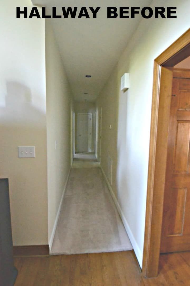 the hallway before and after being cleaned with wood flooring in an empty house or apartment