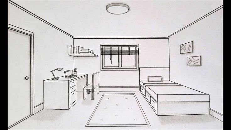 Cool Sketch Ideas | One point perspective, One point perspective room ...