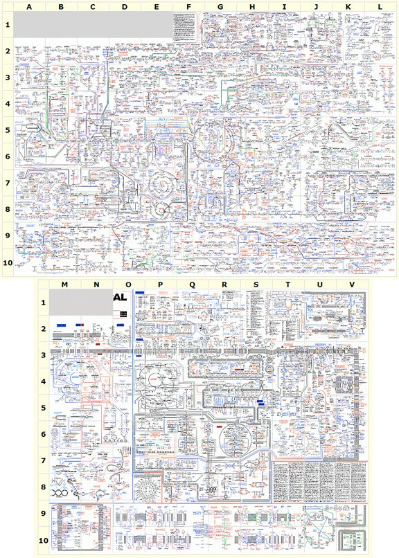 two maps showing the various parts of a computer