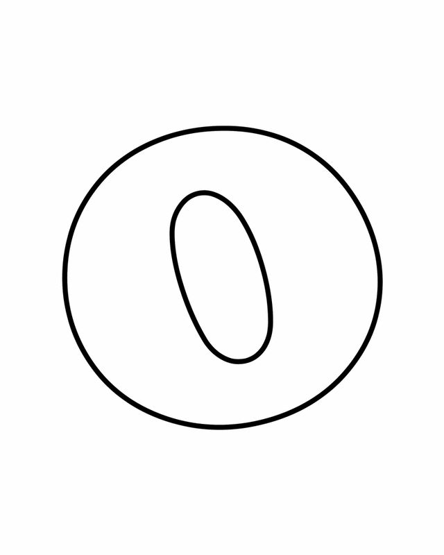 the letter o is shown in black and white