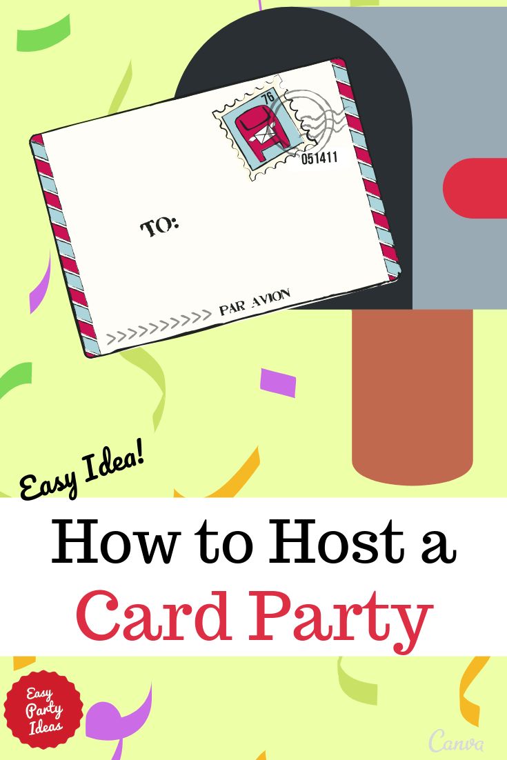 a mailbox with the words how to host a card party