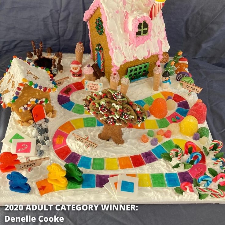 a gingerbread house is decorated with candy and candies