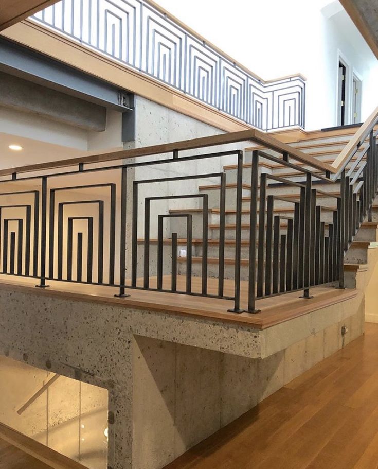 the stairs are made of wood and metal