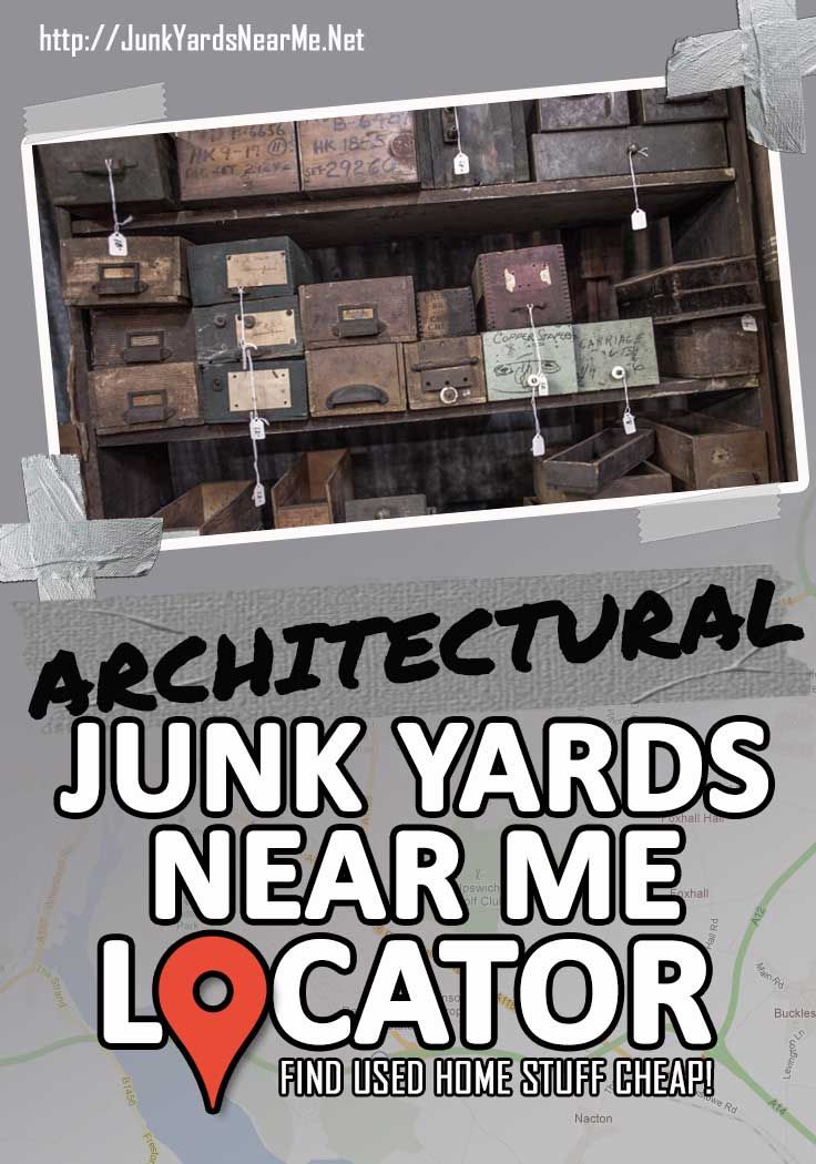 an advertisement for junk yards near me locator, with the map in the background