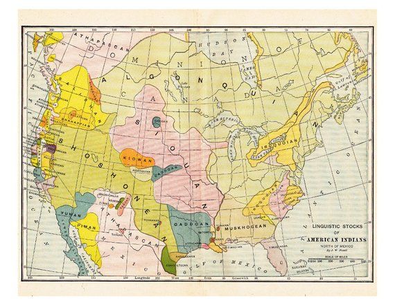 an old map shows the united states in different colors