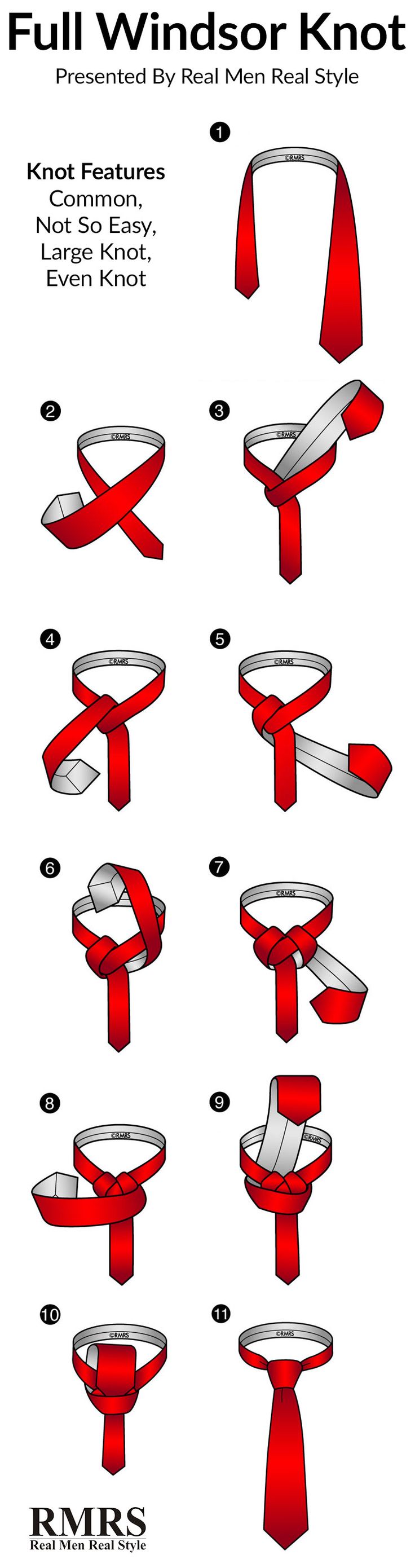 Here is a step by step guide on how to tie a Full Windsor Knot Tali Leher Lelaki, Windsor Tie Knot, Knot Knitting, Full Windsor Knot, Double Windsor, Windsor Tie, Simpul Dasi, Tie A Necktie, Fashion Infographic