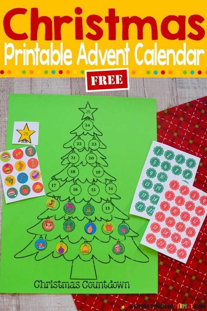 christmas printable activity calendar for kids to help them learn how to decorate the tree