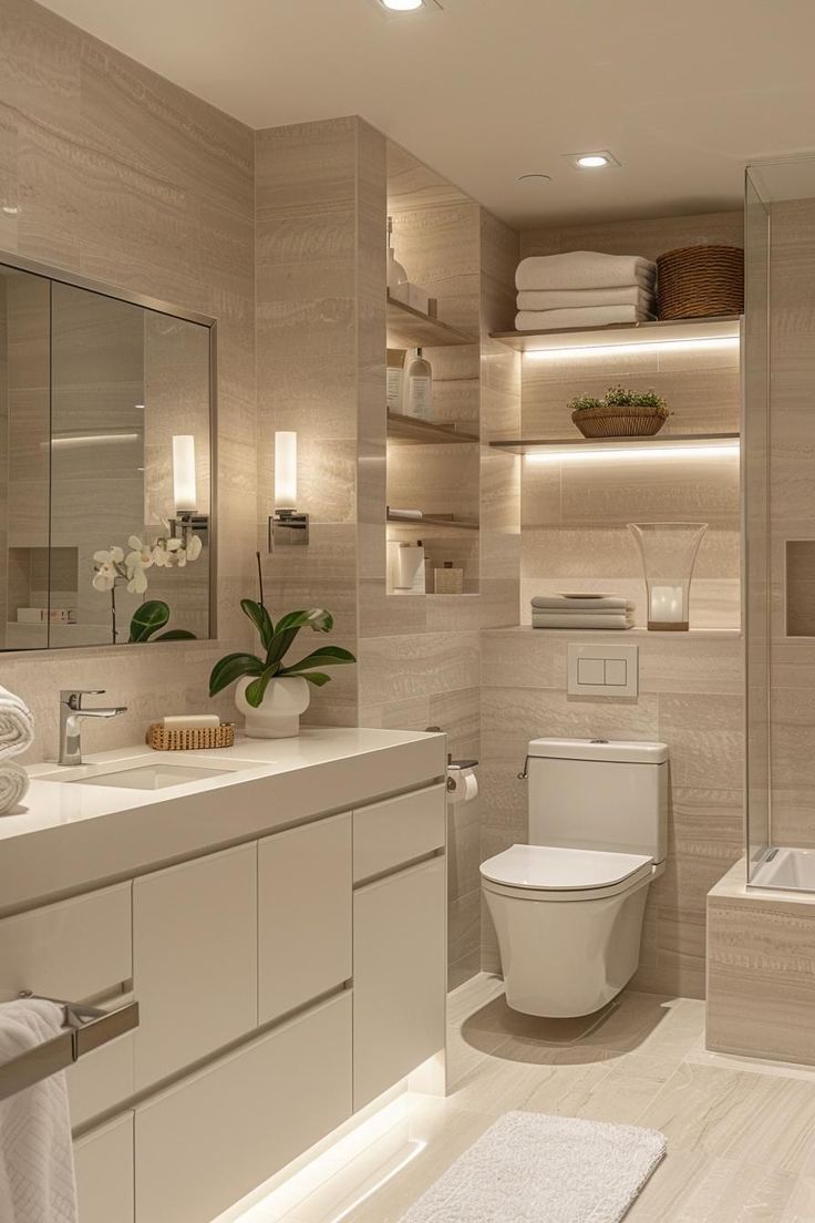 a bathroom with a toilet, sink, and bathtub in the middle of it