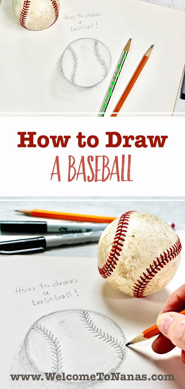 how to draw a baseball with pencils and markers