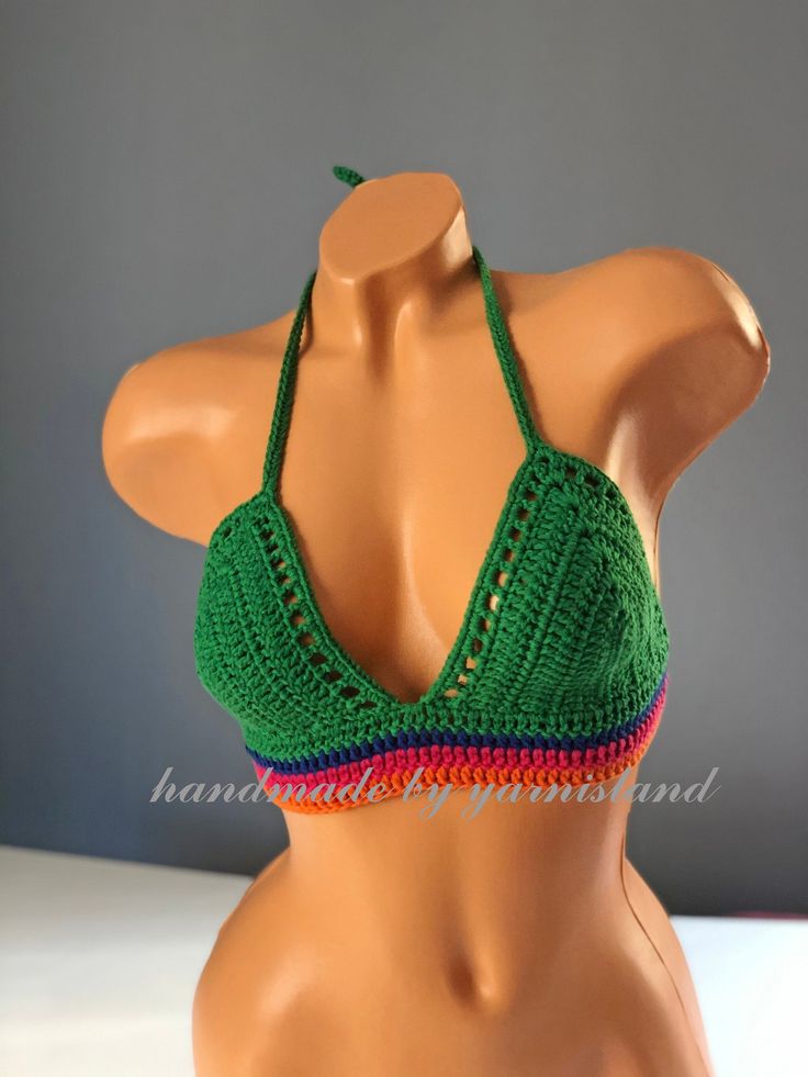 "If you want to see my other handmade bikini and pareos; https://www.etsy.com/shop/yarnisland?ref=seller-platform-mcnav&section_id=28064187 Handmade with 100% high quality cotton yarn. Indispensable for summer fashion and festivals, great crochet top. You can make great combinations with your shorts and jeans. Its material is very strong and is knit frequently for minimal transparency. Color; Green SIZING: If you are not sure which size to choose for your size, please choose from the size ch Green Crochet Top, Clothing Crochet, Handmade Bikinis, Festival Crop Tops, Crochet Halter Top, Woman Top, Green Crochet, Crochet Halter, Crochet Halter Tops