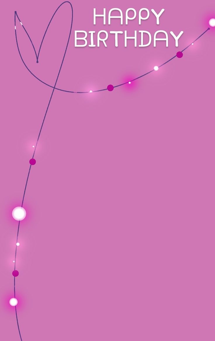 a pink birthday card with string lights and a heart on the front that says happy birthday