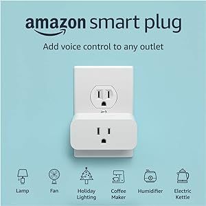 an amazon smart plug advertises the use of voice control to any outleted device