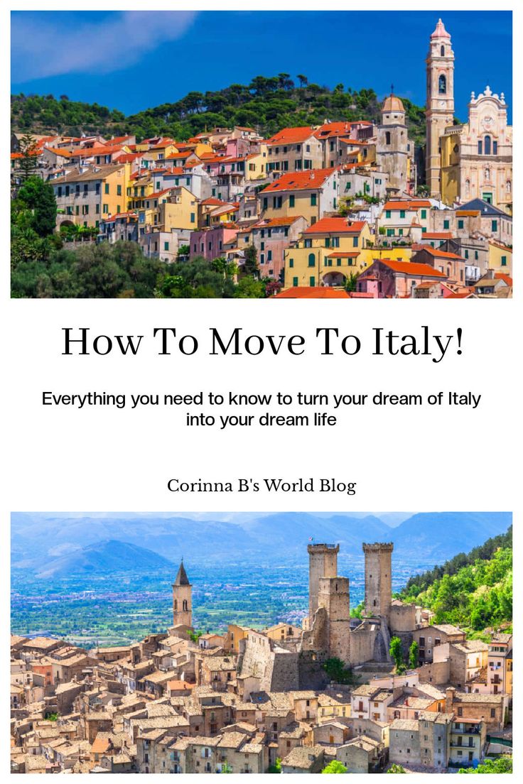 the cover of how to move to italy, with an image of a city in the background