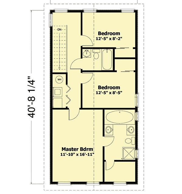 the floor plan for a small house with two bedroom and an attached bathroom, which is also