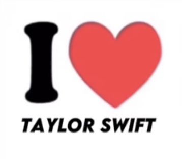 i love taylor swift with the word taylor swift in black and red on a white background