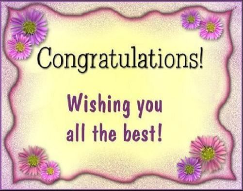 congratulations card with pink daisies and the words'wishing you all the best '