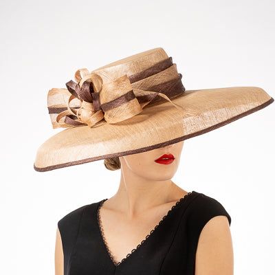 Sophisticated ladies Kentucky Derby hat in neutral tan. This beautiful hat will complement almost any outfit. Also available in pink. Hats And Fascinators, Sinamay Hat, Sinamay Hats, Elegant Hats, Kentucky Derby Hats, Kentucky Derby Hat, Derby Hat, Church Hats, Handmade Hat