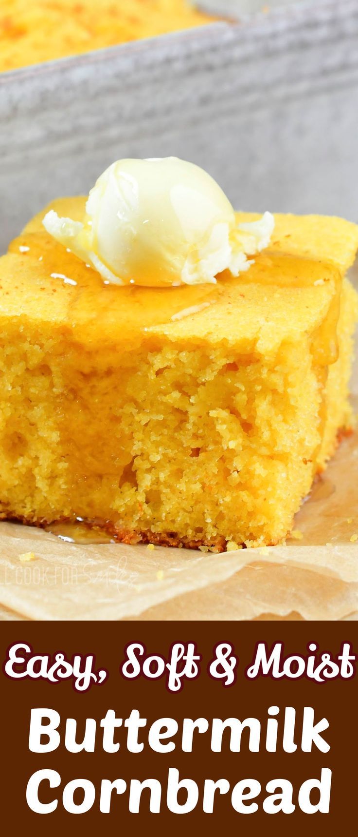 easy, soft and moist buttermilk cornbread cake