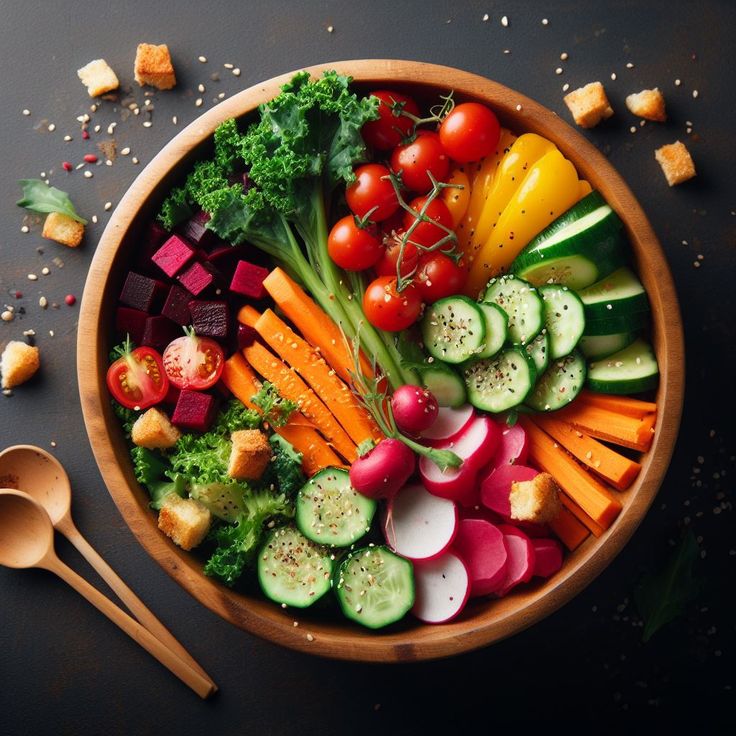 a bowl filled with lots of different types of vegetables