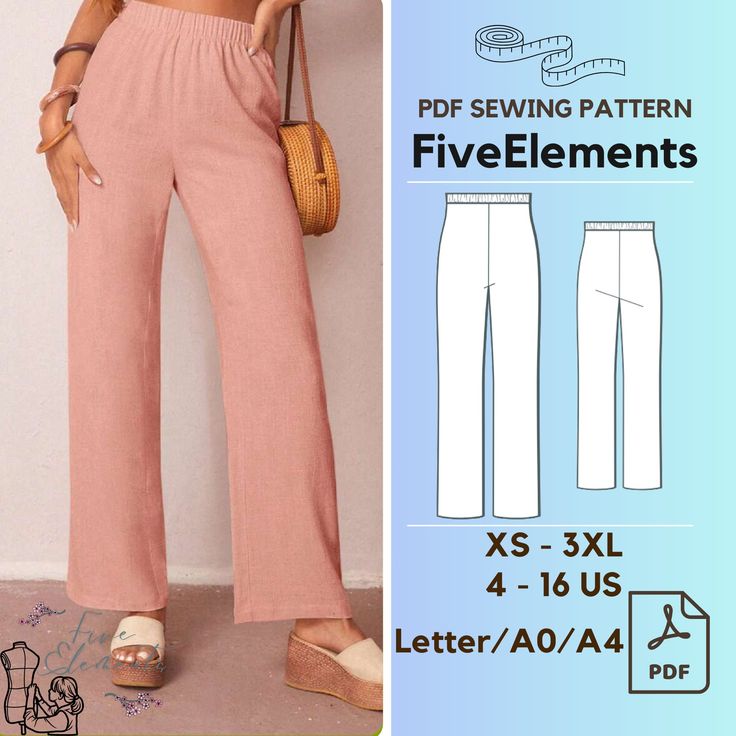 the sewing pattern is for women's wide legged pants