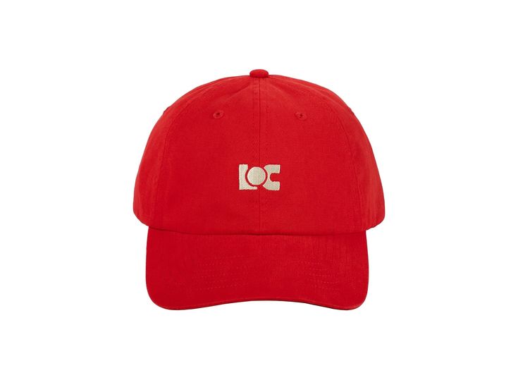 100% cotton cap, vintage wash in vibrant red 6 panel construction One size with adjustable strap and high-quality closure Comfortable sweatband Custom LOC embroidered symbol Peak measures 7 cm Red Cotton Dad Hat, One Size Fits Most, Red Cotton Dad Hat One Size, Red Dad Hat With Curved Visor For Streetwear, Red Cotton Dad Hat With Curved Visor, Red Casual 5-panel Dad Hat, Casual Red 5-panel Dad Hat, Red Dad Hat With Embroidered Logo And Curved Brim, Red Cotton Dad Hat With Curved Bill, Red Cotton Dad Hat With Curved Brim