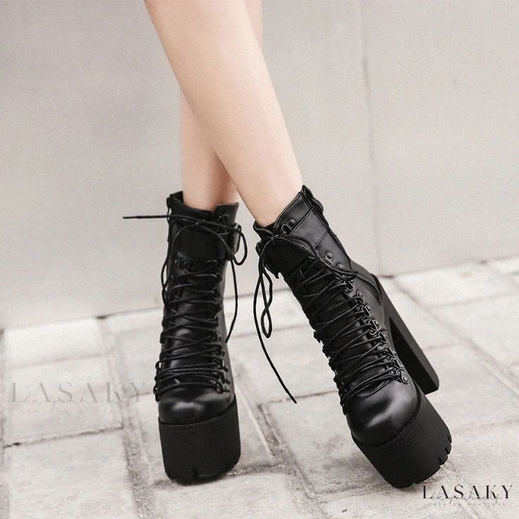 Lasaky - Classic Winter Boots Black Heeled Ankle Booties Heel Boots For Women, Cozy Shoes, Rough Heels, Winter Must Haves, Black High Heel Boots, Black Heel Boots, Super High Heels, Suede Shoes, High Heel Boots