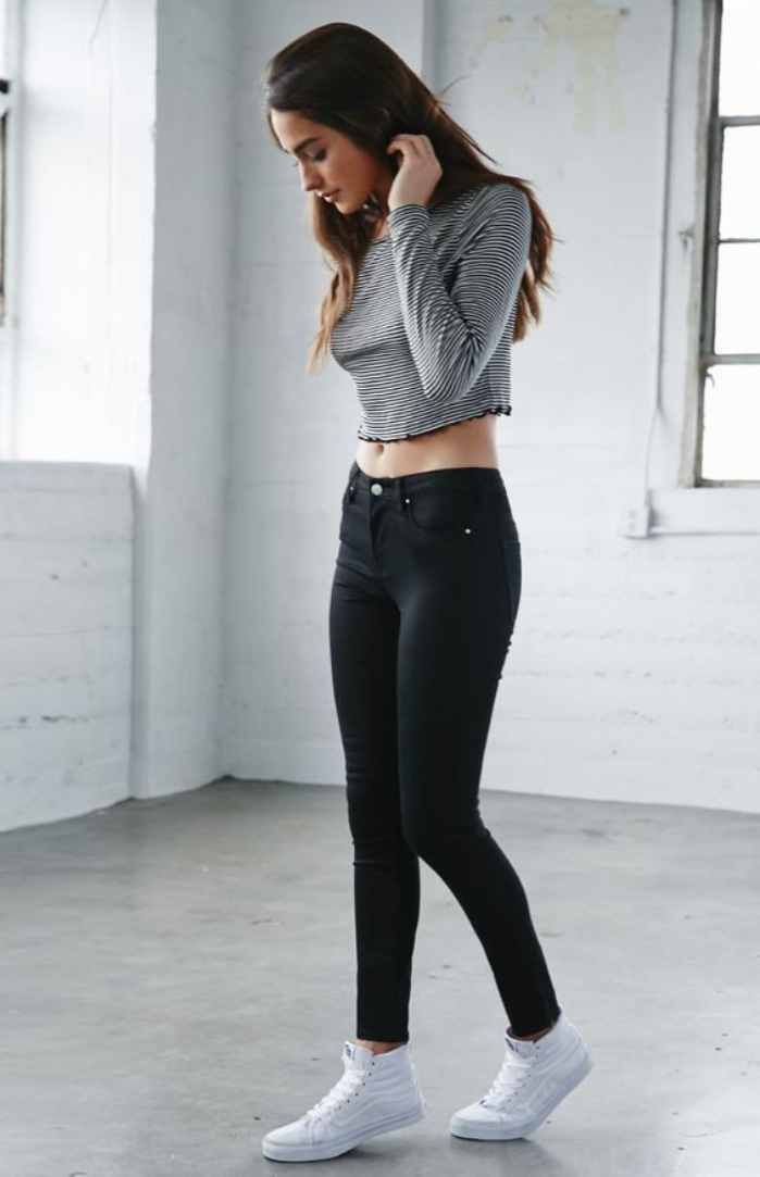 High Waisted Black Skinny Jeans Back To School Outfits For Teens, Black Jeans Outfit, Outfit Jeans, Back To School Outfits, Mode Inspiration, Looks Style, Inspired Outfits, Outfit Casual, Outfits Casuales