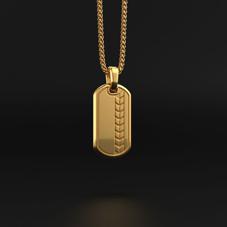 The art of fashion is improved by this wonderful piece of craftsmanship, which is eternally unchanging. Combine it with other chains or pendants for a strong appearance, or wear it alone for a fashionable and simple style.This stylish pendant for men is handmade in 18k solid gold to appear attractive and classy every day. This versatile and contemporary item will complete your trendy wardrobe.Handcrafted with all of the passion and skill of the greatest goldsmiths. Metal: 18k Solid Gold Pendant Dimensions: H: 34mm x W: 18mm Shown with: Wheat Gold Chain Please note: tag only; chain sold separately Pendant compatible with chains up to 5mm wide 100% Handcrafted Solid Gold items are considered as custom order.Production and shipping takes 15 days.This item is final sale and can't be exchanged Yellow Gold Rectangular Amulet Jewelry, Rectangular Yellow Gold Amulet Jewelry, Luxury Gold Plated Rectangular Pendant Jewelry, Luxury Gold Plated Jewelry With Rectangular Pendant, Luxury Yellow Gold Rectangular Pendant Jewelry, Timeless 14k Gold Rectangular Pendant Jewelry, Classic Brass Necklace With Polished Finish, Classic Hallmarked Necklace With Rectangular Pendant, Classic Gold Jewelry With Rectangular Pendant