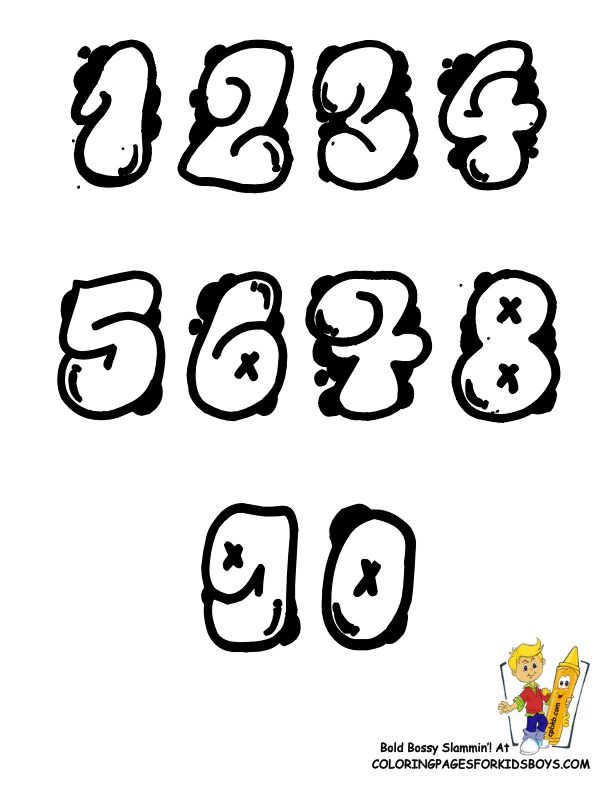 the numbers are drawn with black ink and have different shapes to make them look like letters