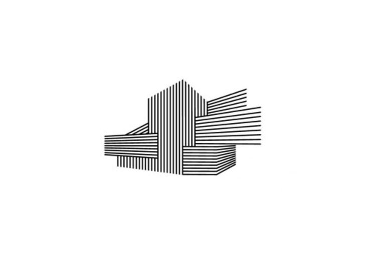 an abstract line art design in black and white