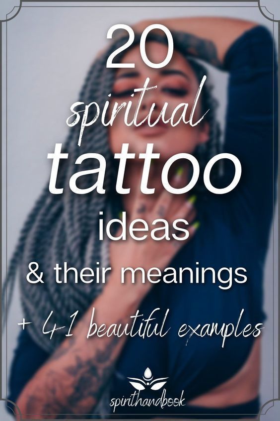 a woman with her hands on her head and the words, 20 spiritful tattoo ideas & their meanings