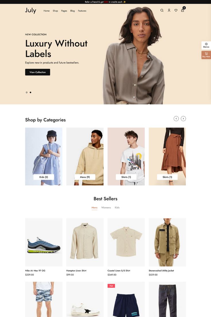 an image of a woman's clothing store page