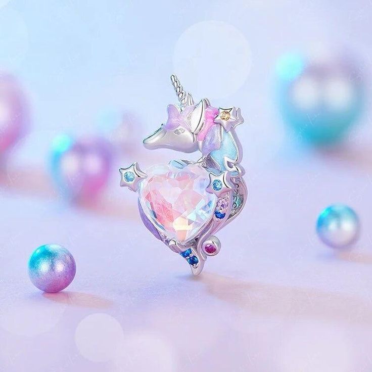 fantasy unicorn charm Unicorn Charm, Color Decoration, Unicorn Theme, Rainbow Color, A Unicorn, Sparkling Crystal, Chain Pendant, A Rainbow, Chain Pendants