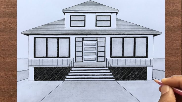 How to Draw a House in 1-Point Perspective Step by Step