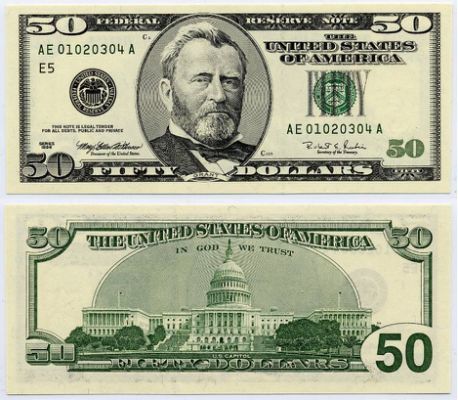 50 Dollar Bill Front And Back