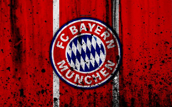 a red wall with a blue and white circle on it's side that says fc bayen munchen