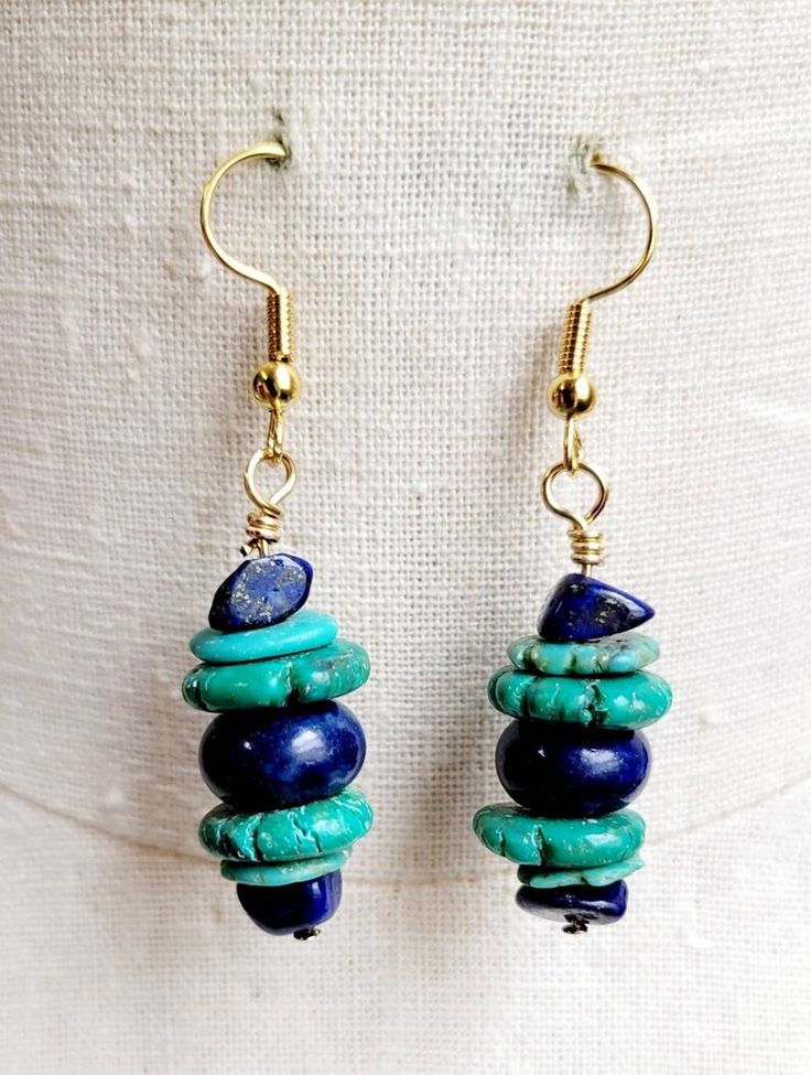 Bohemian Blue Jewelry With Natural Stones, Bohemian Blue Wire Wrapped Jewelry, Blue Bohemian Wire Wrapped Jewelry, Bohemian Blue Gemstone Jewelry, Bohemian Blue Round Jewelry, Blue Bohemian Round Jewelry, Turquoise Dangle Jewelry With Natural Stones, Spiritual Lapis Lazuli Round Jewelry, Spiritual Round Lapis Lazuli Jewelry