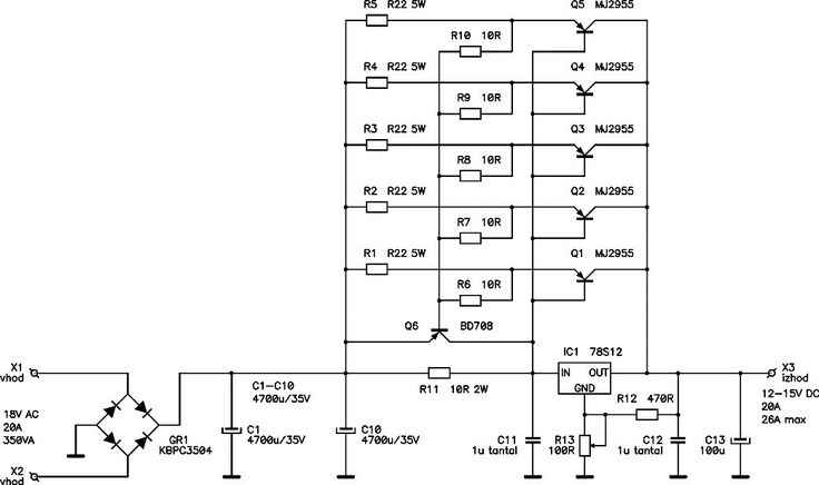 an electronic circuit diagram showing the various components