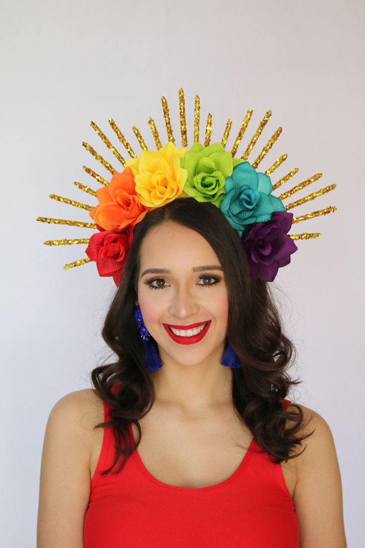 Rainbow Spike Flower Crown Gay Pride Love Wins LGBTQ Floral Crown ...